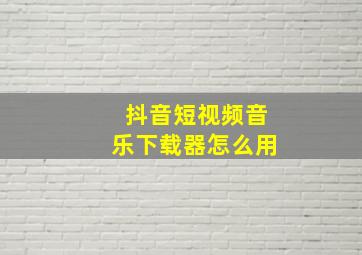 抖音短视频音乐下载器怎么用