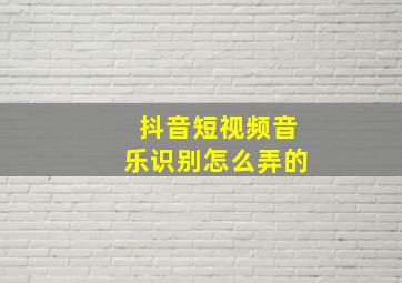 抖音短视频音乐识别怎么弄的