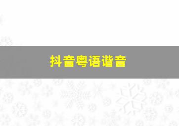 抖音粤语谐音