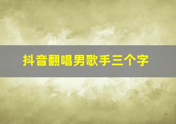 抖音翻唱男歌手三个字