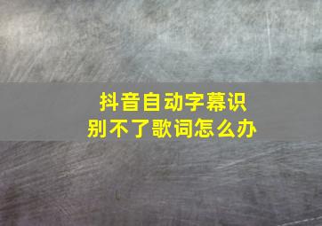 抖音自动字幕识别不了歌词怎么办