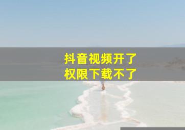 抖音视频开了权限下载不了