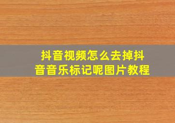 抖音视频怎么去掉抖音音乐标记呢图片教程