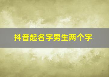 抖音起名字男生两个字