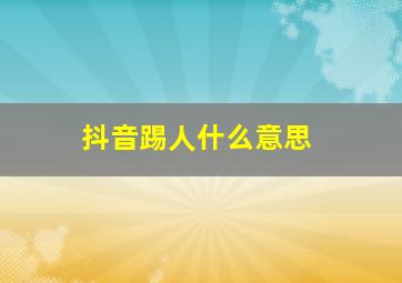 抖音踢人什么意思