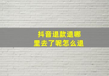 抖音退款退哪里去了呢怎么退