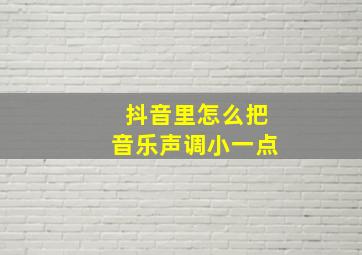 抖音里怎么把音乐声调小一点