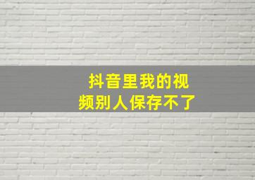 抖音里我的视频别人保存不了