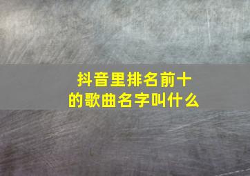 抖音里排名前十的歌曲名字叫什么