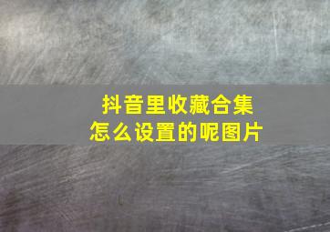 抖音里收藏合集怎么设置的呢图片