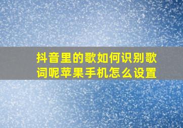 抖音里的歌如何识别歌词呢苹果手机怎么设置