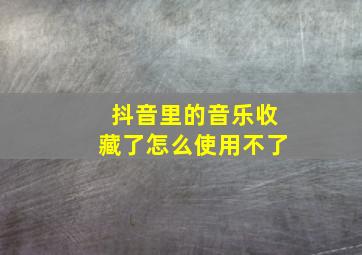 抖音里的音乐收藏了怎么使用不了