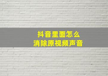 抖音里面怎么消除原视频声音