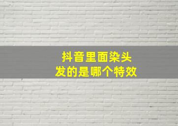 抖音里面染头发的是哪个特效