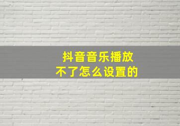 抖音音乐播放不了怎么设置的