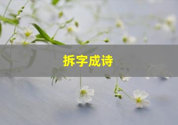 拆字成诗