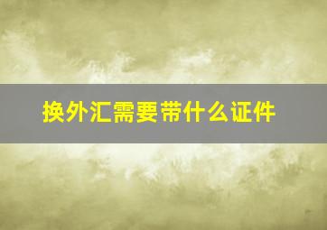 换外汇需要带什么证件