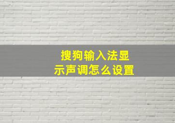 搜狗输入法显示声调怎么设置