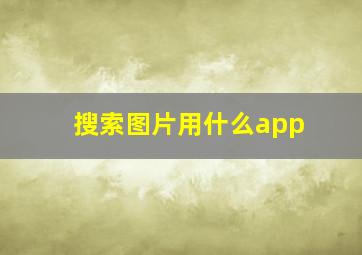 搜索图片用什么app