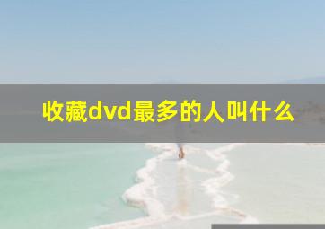 收藏dvd最多的人叫什么