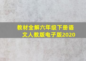 教材全解六年级下册语文人教版电子版2020