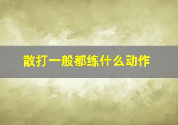 散打一般都练什么动作