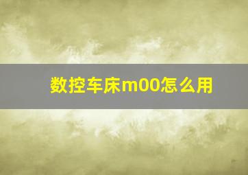 数控车床m00怎么用