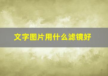 文字图片用什么滤镜好