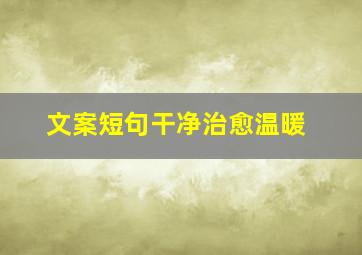 文案短句干净治愈温暖