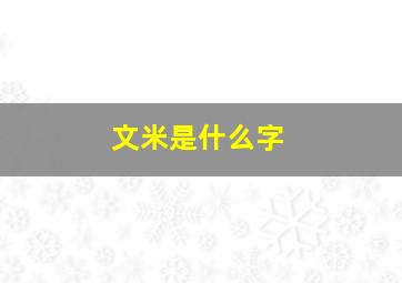 文米是什么字