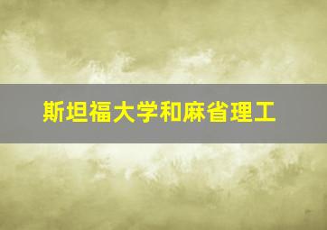 斯坦福大学和麻省理工