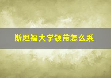 斯坦福大学领带怎么系