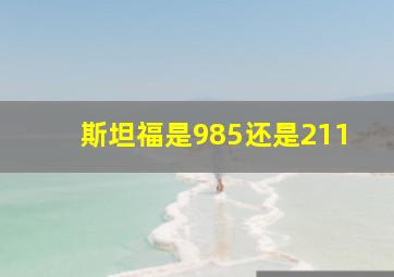 斯坦福是985还是211