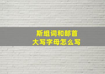 斯组词和部首大写字母怎么写