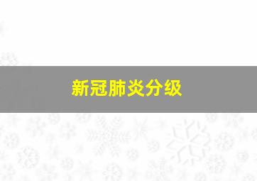 新冠肺炎分级