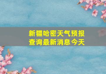 新疆哈密天气预报查询最新消息今天