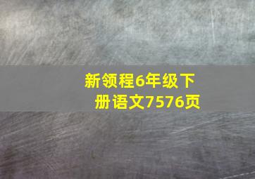 新领程6年级下册语文7576页