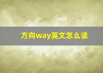 方向way英文怎么读