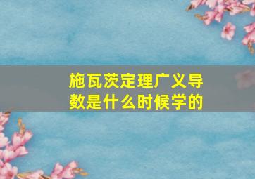 施瓦茨定理广义导数是什么时候学的