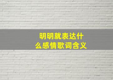 明明就表达什么感情歌词含义