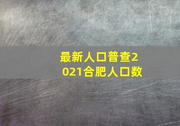 最新人口普查2021合肥人口数