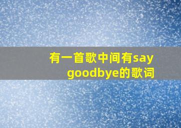 有一首歌中间有saygoodbye的歌词