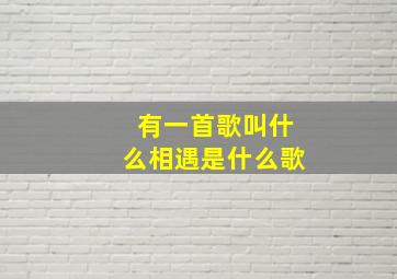 有一首歌叫什么相遇是什么歌