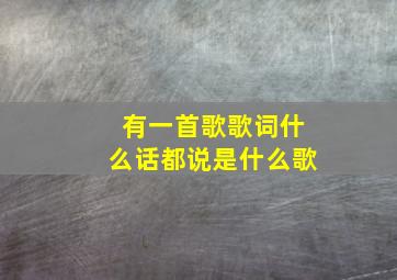 有一首歌歌词什么话都说是什么歌