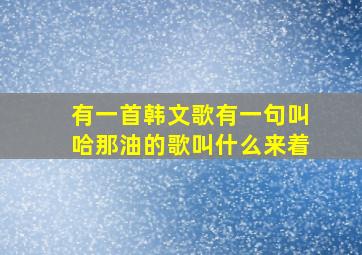 有一首韩文歌有一句叫哈那油的歌叫什么来着