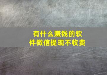 有什么赚钱的软件微信提现不收费