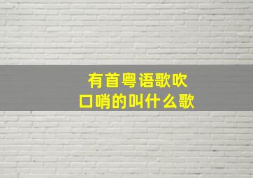 有首粤语歌吹口哨的叫什么歌