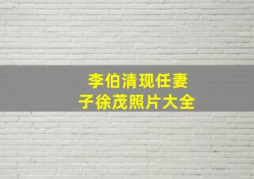 李伯清现任妻子徐茂照片大全