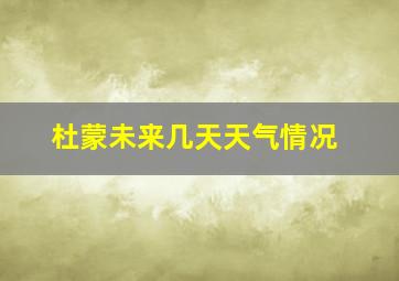 杜蒙未来几天天气情况