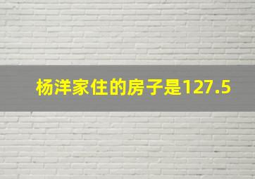 杨洋家住的房子是127.5